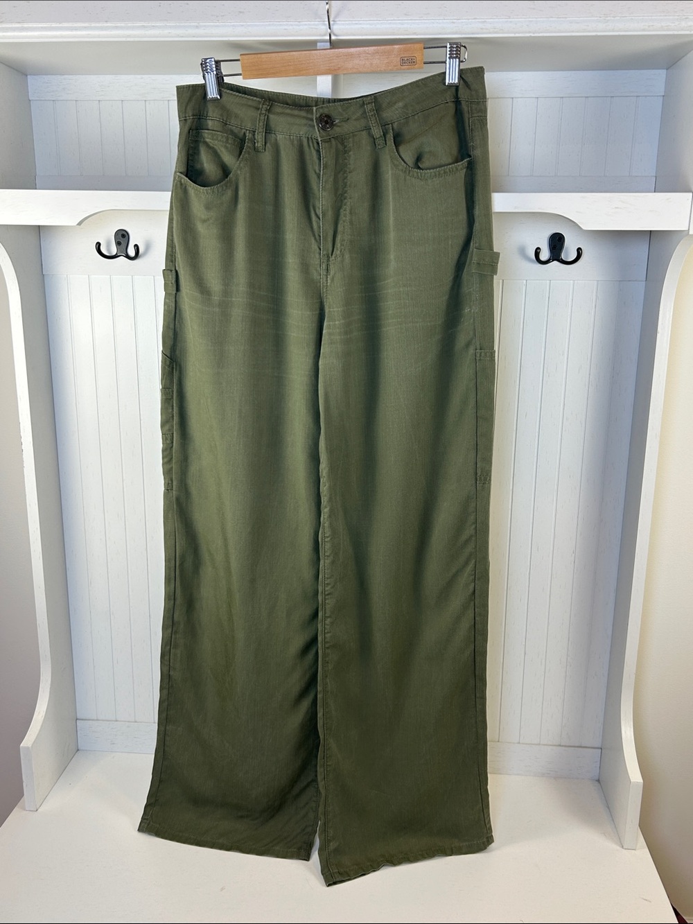 KUT From The Kloth Olive Green Wide Leg Cargo Utility Pants 6